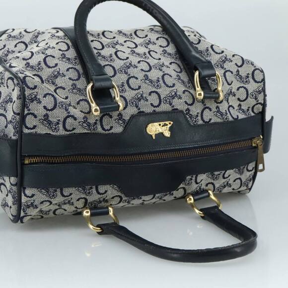 CELINE C Sulky Hand Bag Canvas Navy Auth 103383 - Picture 6 of 16